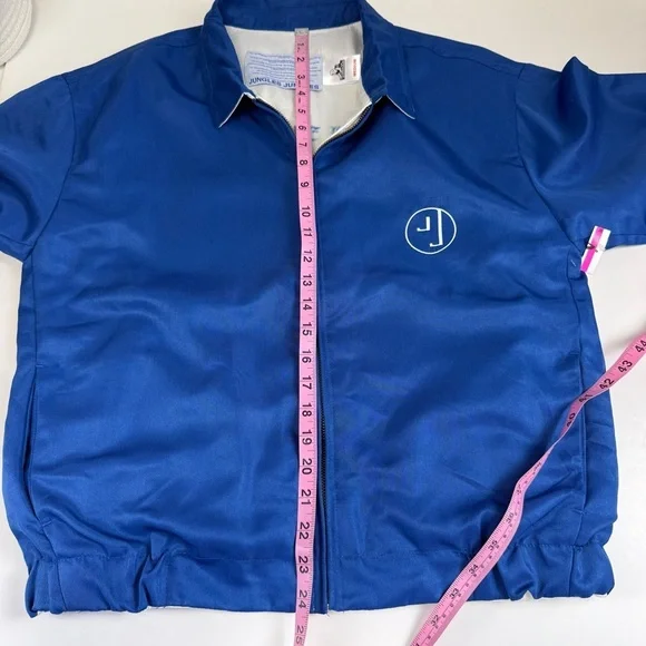 NEW JUNGLES Life Is Beautiful Reversible Jacket Medium Blue White Full Zip NWO
